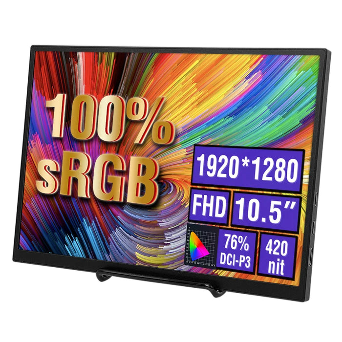 10.5-Inch Portable Monitor 1280P HDR Display for Laptop or Console