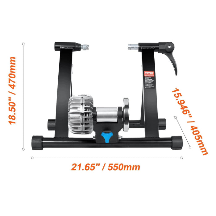 Fluid bike trainer stand for 26 to 29-inch wheels, noise reduction flywheel, portable cycling stand, stationary exercise equipment