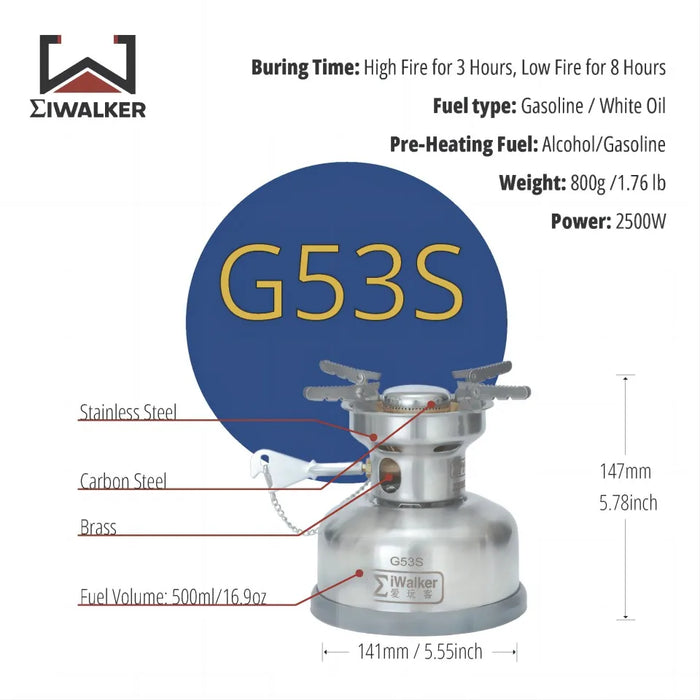 G53S Outdoor Oil-Burning Stove for Travel & Emergency Use
