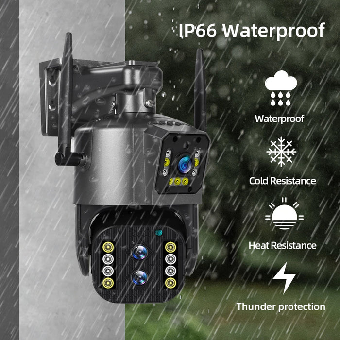 6K Outdoor Security Camera with 10X Zoom and AI Tracking