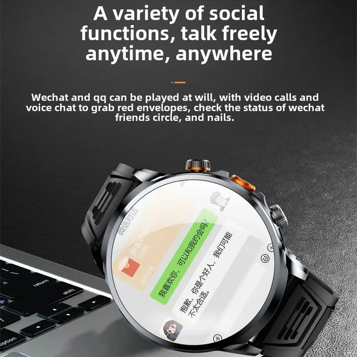 Brown 4G Smartwatch with SIM Slot & Fitness Tracker