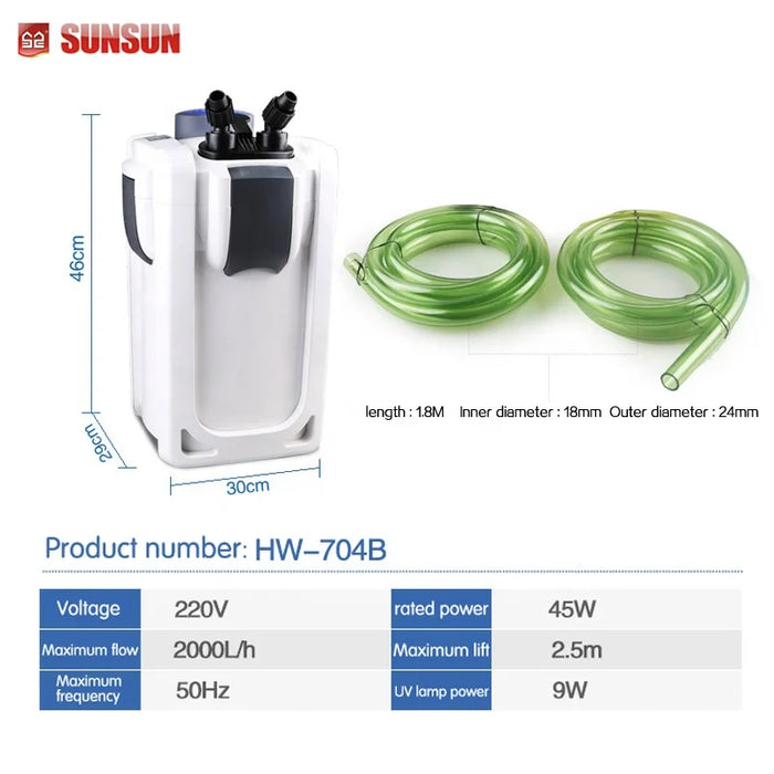 1000L/h UV-C External Aquarium Filter White