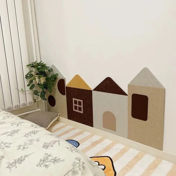 1 Set Felt Cloth Baby Playpen Wall Guardrail with Velcro
