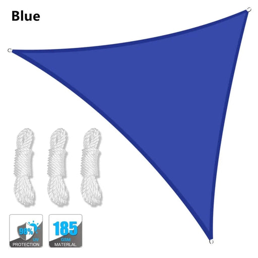  Durable and weather-resistant triangular shade sail with 100% polyester fabric and PU coating, ideal for patios and gardens