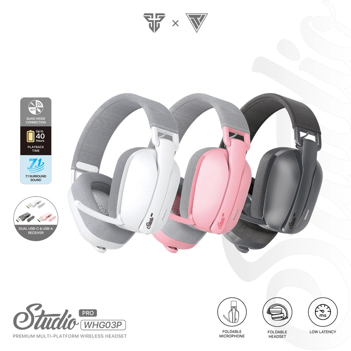 Bluetooth 7.1 Surround Gaming Headphones with Mic Pink