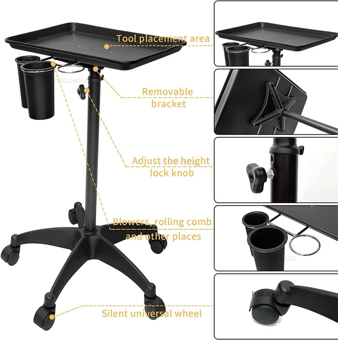 Lift-Style Hair & Beauty Salon Trolley Durable Metal Frame with Smooth Rolling Wheels