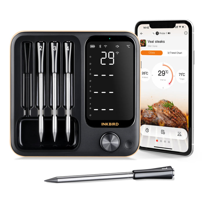 Cordless Kitchen Thermometer for Oven, Grill, Smoker Use INT-14-BW