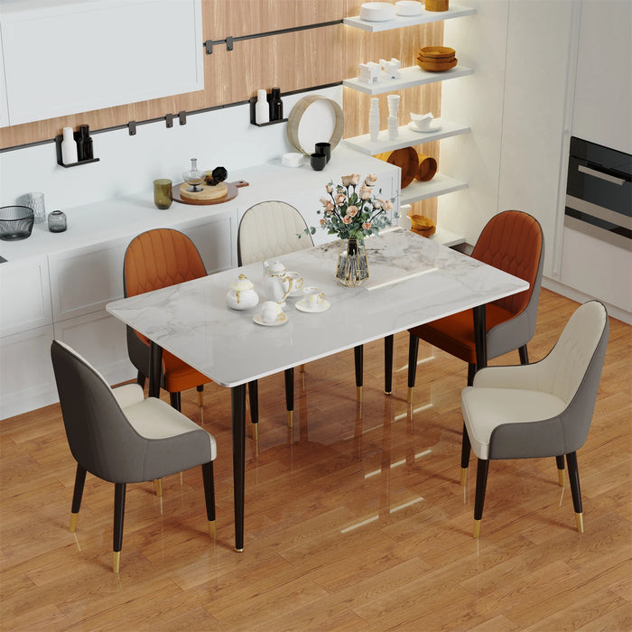 High Gloss Marble Dining Table for Kitchen & Restaurant Use