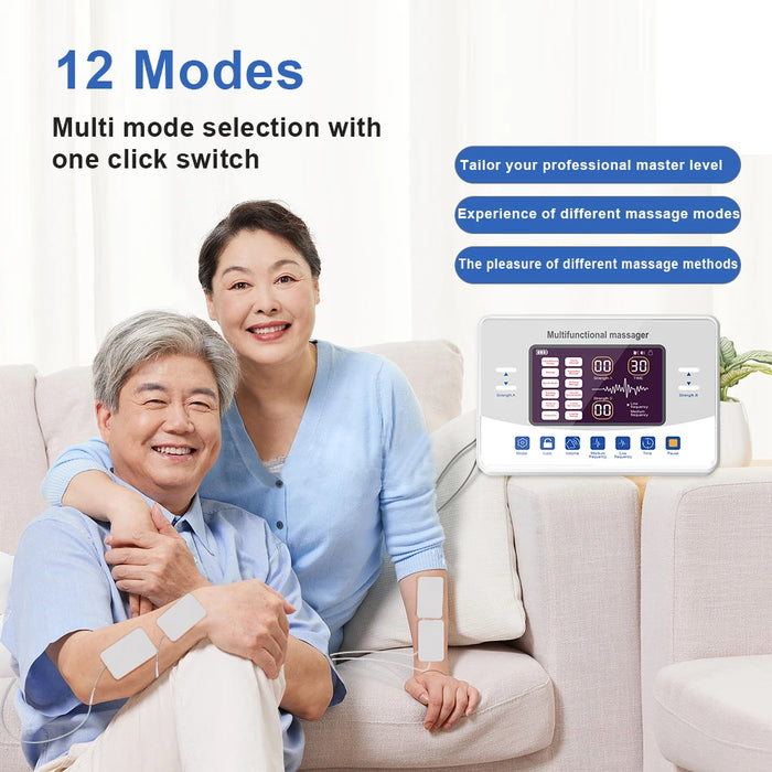 12-Mode TENS EMS Massager, 30-Level Electric Muscle Stimulator