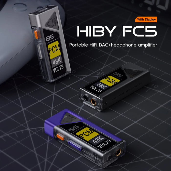 Portable USB DAC Headphone Amp with OLED Display Black