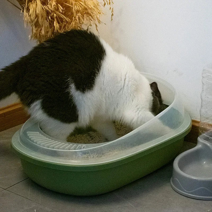 Large Cat Litter Box 50cm Plastic Tray for Easy Cleaning and Odour Control