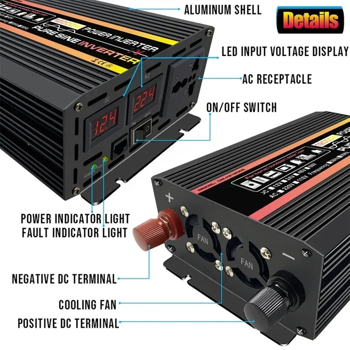 10000W Car Solar Inverter with Pure Sine Wave Technology - 48V