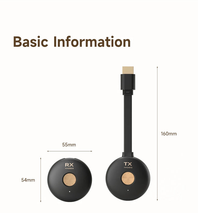 Wireless HDMI Transmitter and Receiver Extender G10W Pro for Laptop, TV, Projector - Stream high-quality video and audio wirelessly from your laptop to your TV or projector