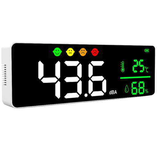 Decibel Sound Level Meter with LED Display and Alarm Icons