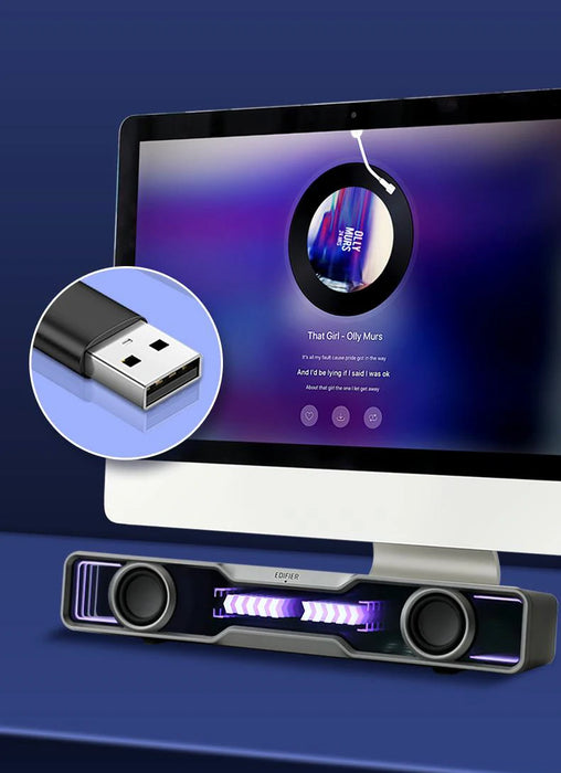 Mini Bluetooth Soundbar with Subwoofer RGB and Mic