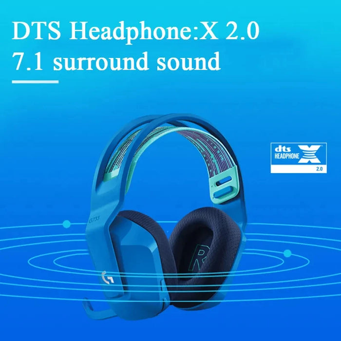 blue Wireless Gaming Headset with DTS 7.1 Surround & RGB Lighting