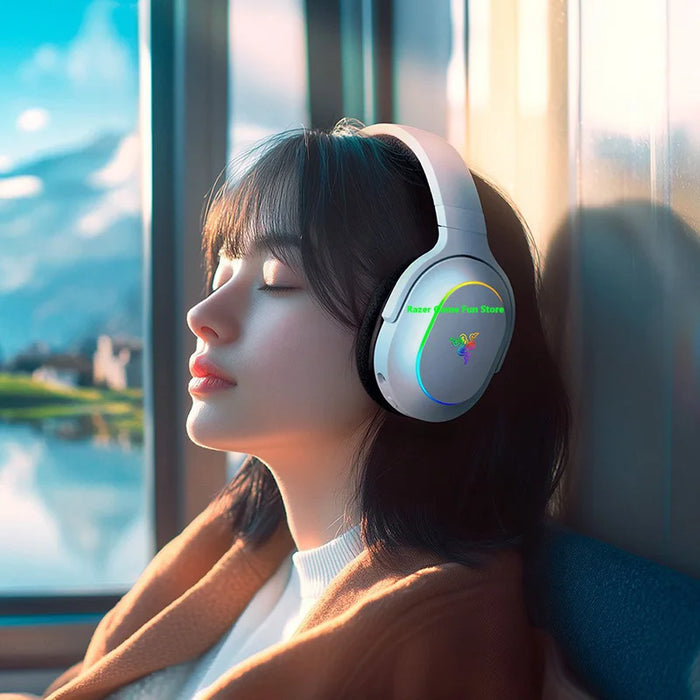 White Ergonomic Gaming Headset with 2.4GHz & Bluetooth Modes