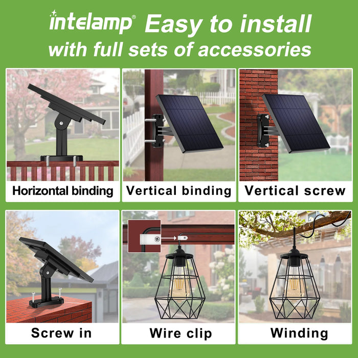 Solar panel with high-efficiency charging for up to 36 hours of illumination