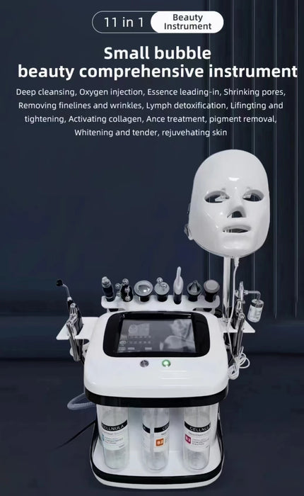 10-in-1 Hydrofacial Machine with Oxygen Peeling & Moisturizer