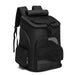 Expandable black pet backpack with large capacity for cats & dogs