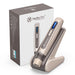 EMS microcurrent microneedling pen in gold with adjustable speed and liquid infusion for professional skincare treatments