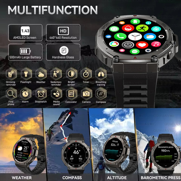 T-Rex 3 GPS Smartwatch with AMOLED & Waterproof Design