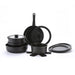 Premium die-cast aluminum cookware set with non-stick coating, Black finish