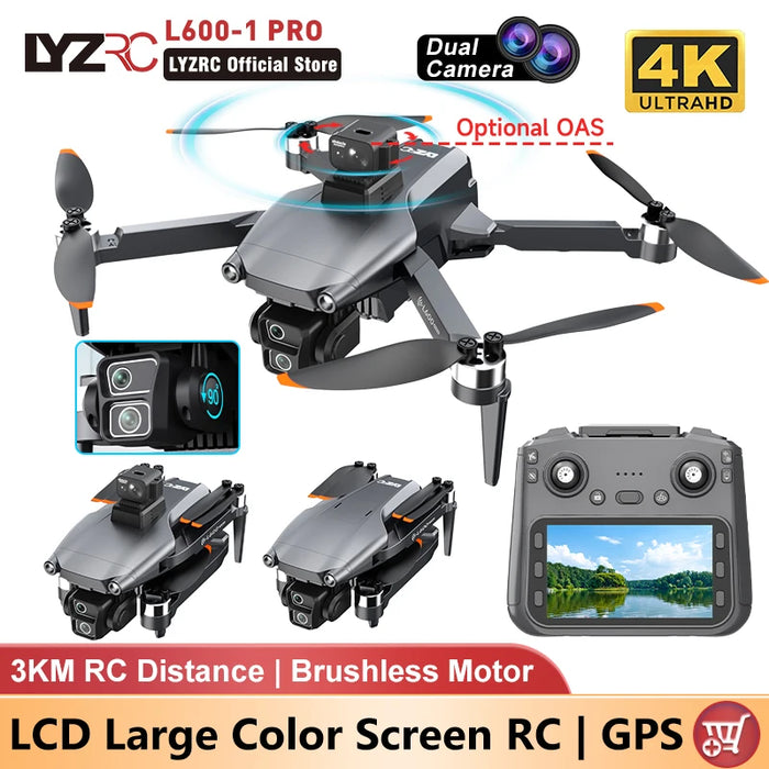 Rechargeable 4K Drone with Obstacle Avoidance & LCD Control With OAS 2B Bag