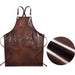 Barbershop apron in coffee PU leather, waterproof, with crossback design