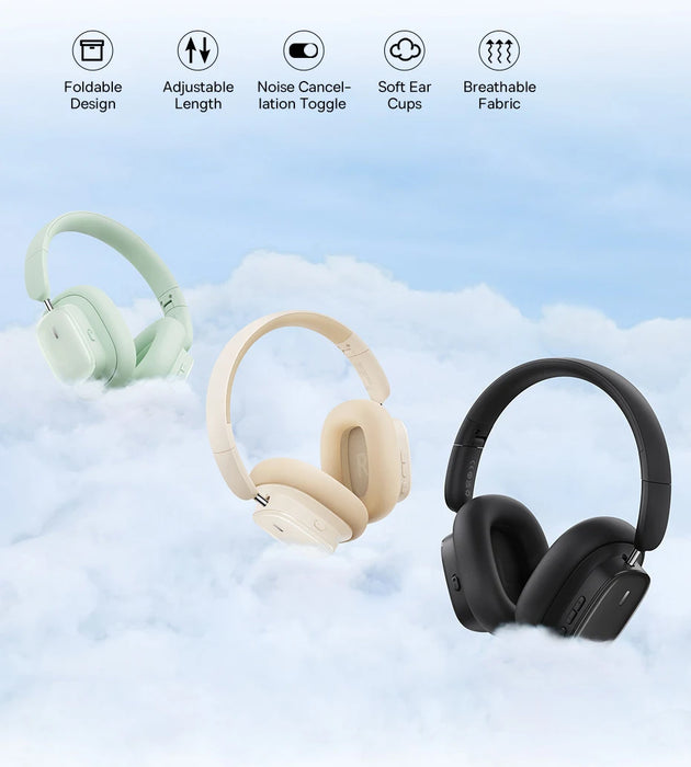 Green Bluetooth 5.3 Headphones with Noise Cancellation and Dual Mode