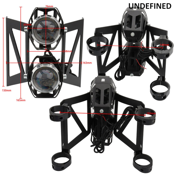 Streetfighter Motorcycle Fog Light with Clamps Fit 41–45mm Fork