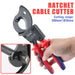 Insulated ratcheting cable cutters with heavy-duty wire pliers and 240mm² capacity