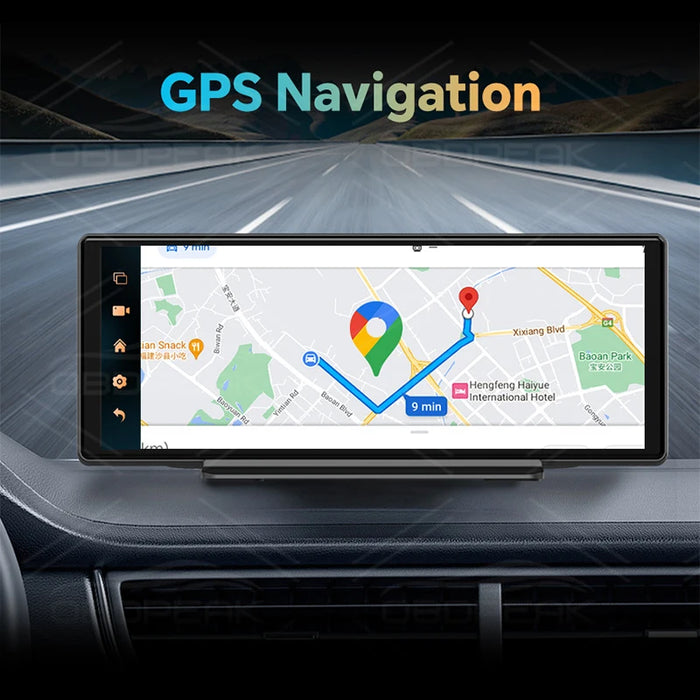 10.26" Android Auto AI Dash Cam with GPS and Dual Lens