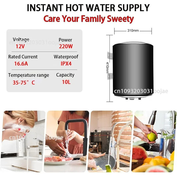 12V Electric Water Heater for RV, Shower, and Kitchen