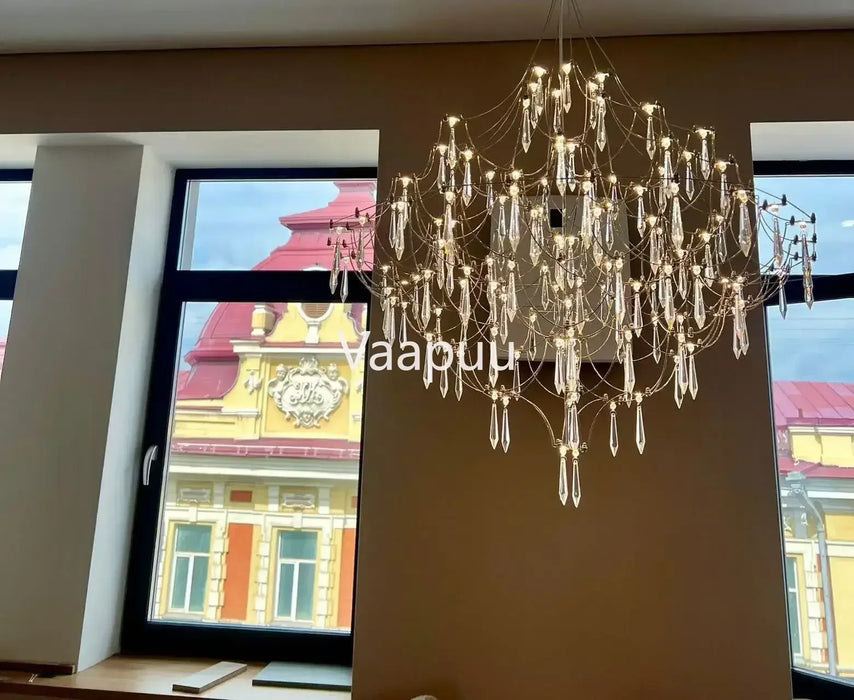 Stylish LED Crystal Ceiling Light Fixture with Cool White Glow