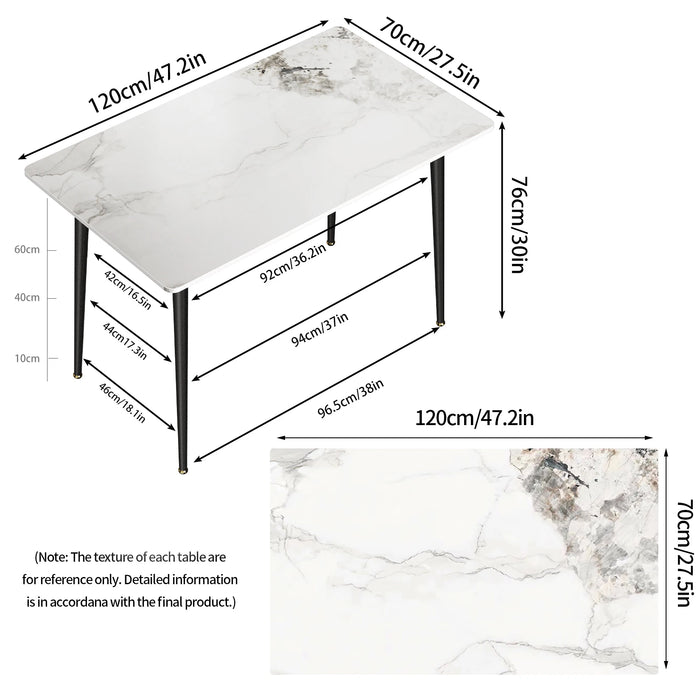 High Gloss Marble Dining Table for Kitchen & Restaurant Use