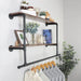 Wall mounted coat rack with industrial pipe design
