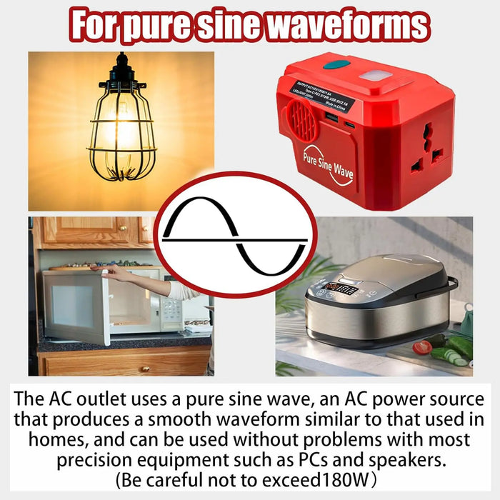 Outdoor 18V Battery Power Converter with USB Charging