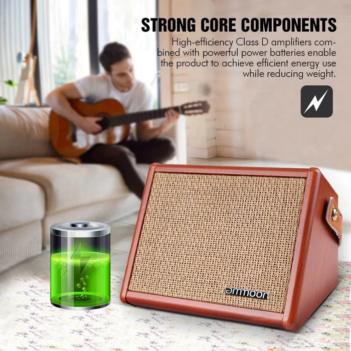 Acoustic Guitar Amplifier Bluetooth Speaker with Mic Input 40W for musicians and performers to amplify sound with ease