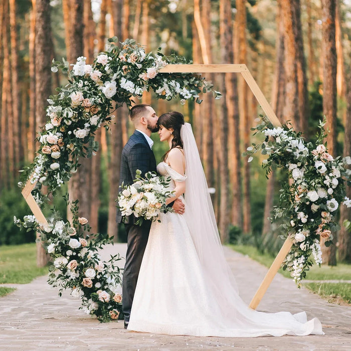 Outdoor bridal party garden arbor for weddings and special events
