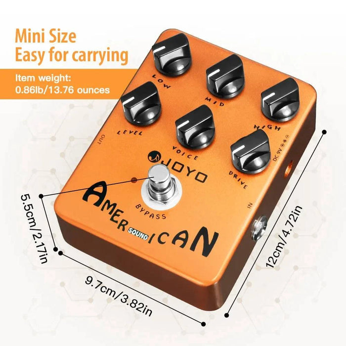 Overdrive Guitar Effects Pedal with Amplifier Simulation for JF-14 add adapter