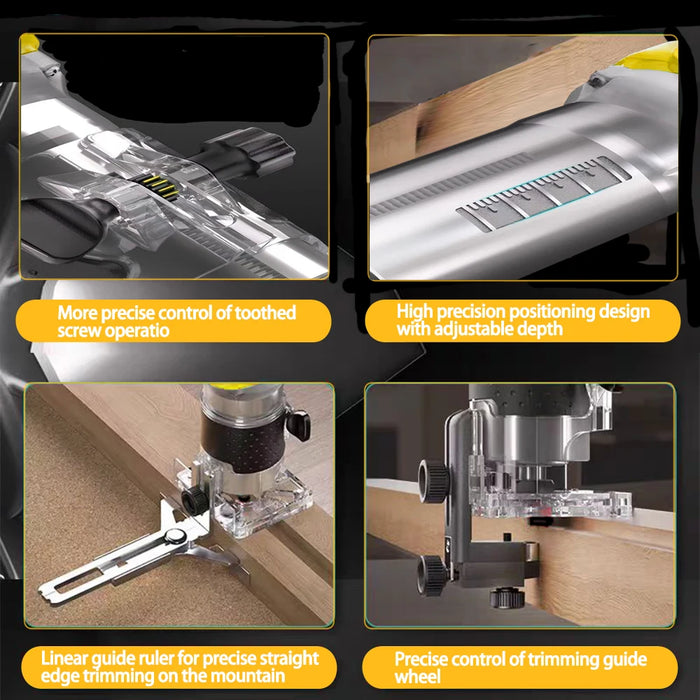 Woodworking tool with anti-slip rubber handle and accurate depth control
