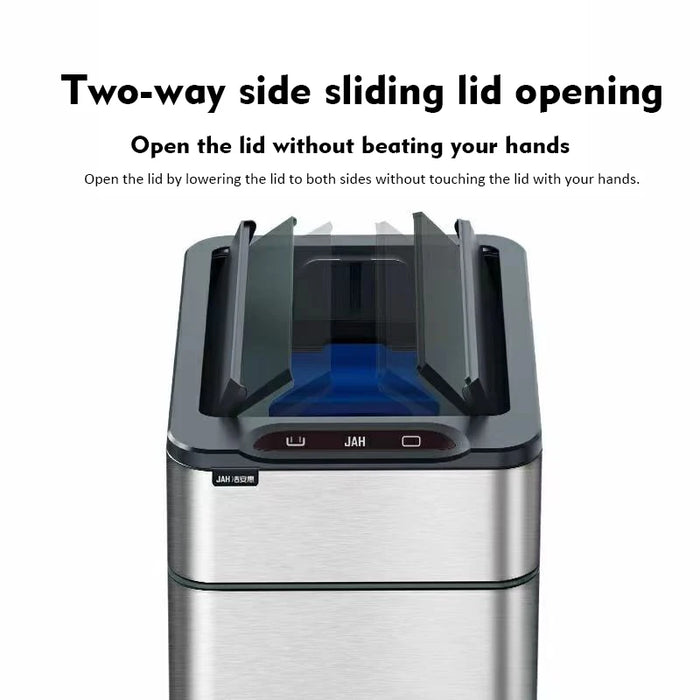Stainless Steel Touchless Bin with Dual Sensors