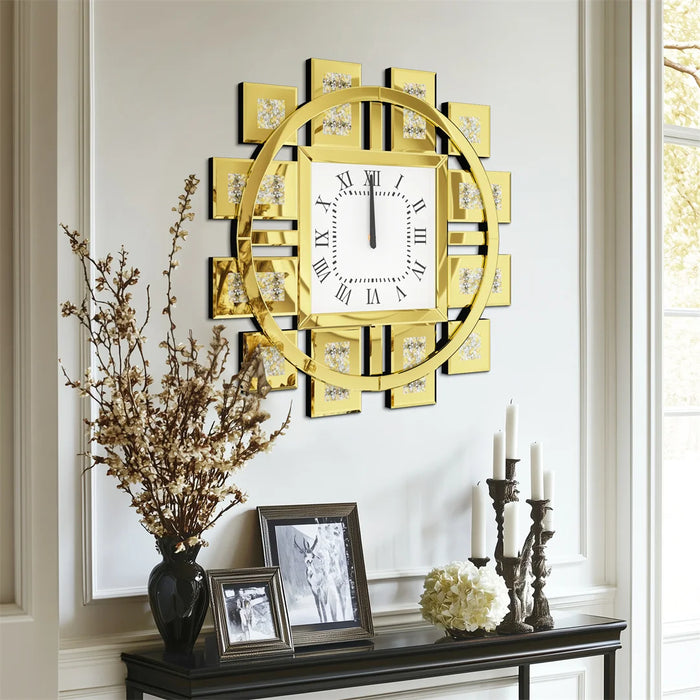 Elegant and sophisticated 60CM gold irregular wall clock with a modern geometric shape