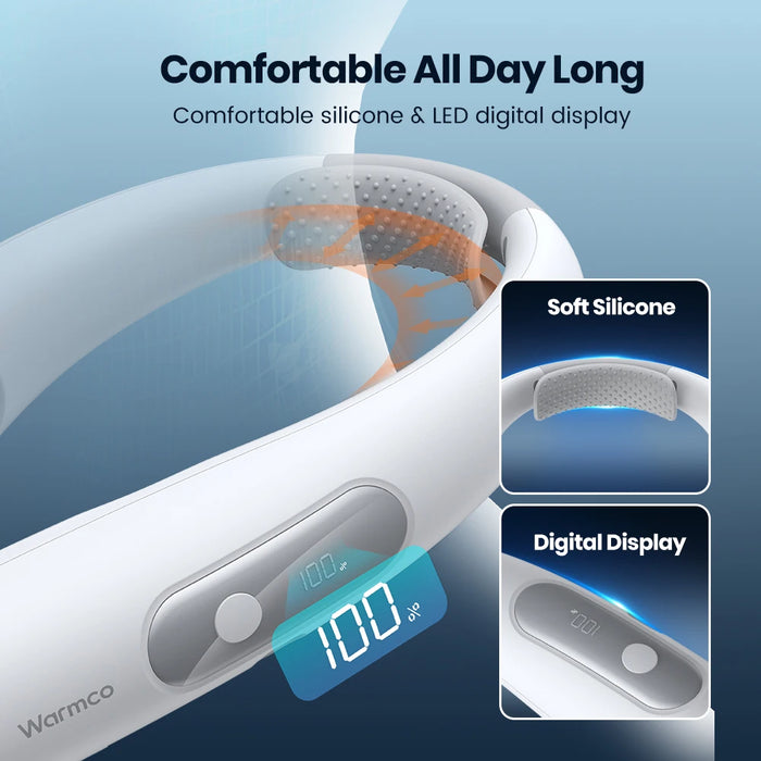 10000mAh Portable Neck Fan – 4-Speed Wearable Cooling Black