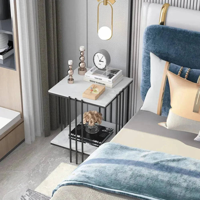 Square coffee table with luxury design and high-end sintered stone material