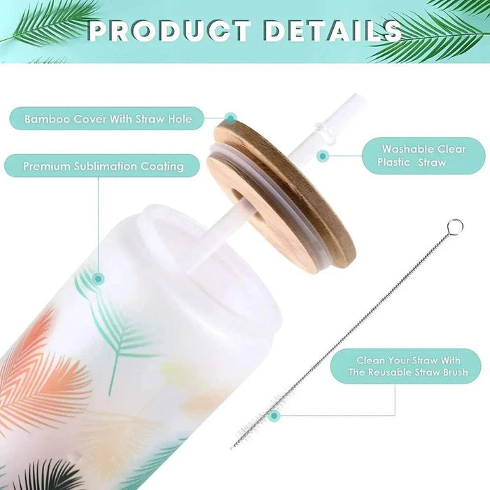 Four pack of 473 ml sublimation tumblers with bamboo lids for DIY projects
