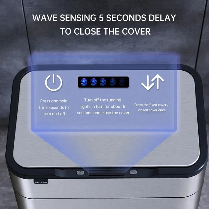 Waterproof Touchless Garbage Can for Kitchen