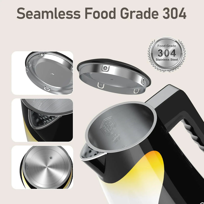 1.25L Electric Kettle Stainless Steel Temperature Control 1300W