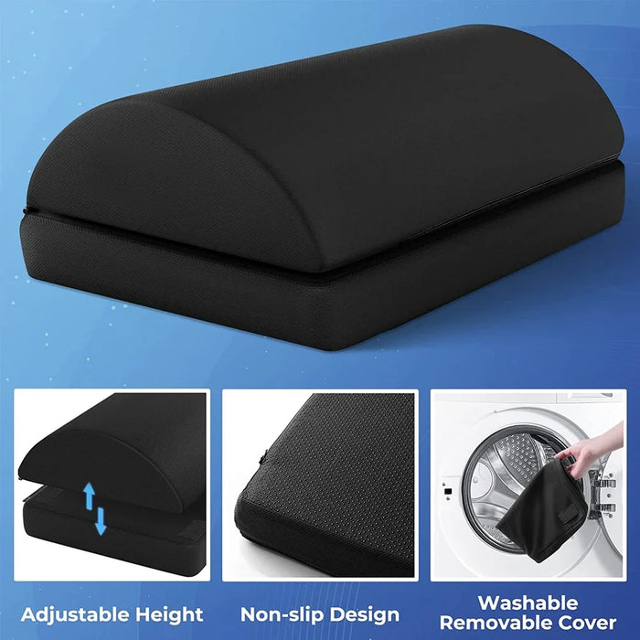Adjustable Memory Foam Foot Rest Under Desk Ergonomic Support for Home Office Travel Product Image